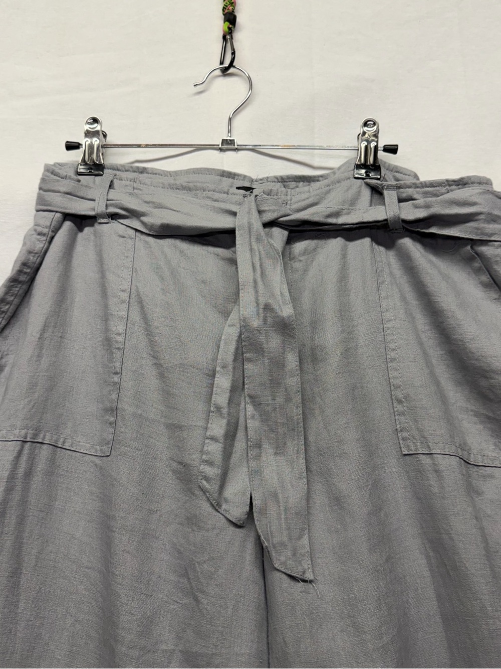 Adrienne Vittadini Light Gray Wide-Leg Linen-Blend Pants‎ size 14 - Picture 8 of 8